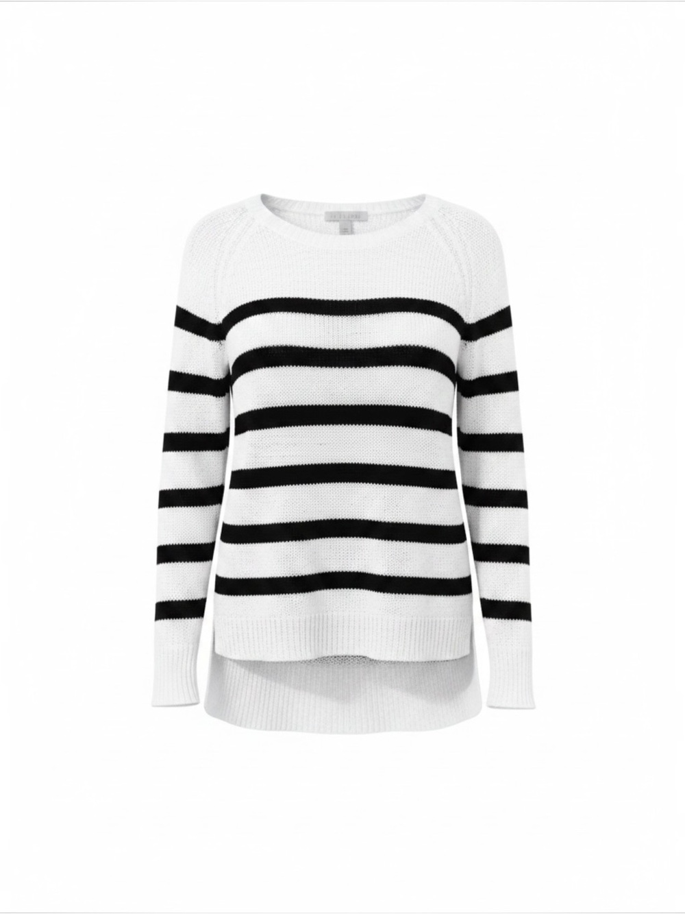 Dylan Gray Lightweight Knit Cotton Blend Striped White & Black Sweater M/L